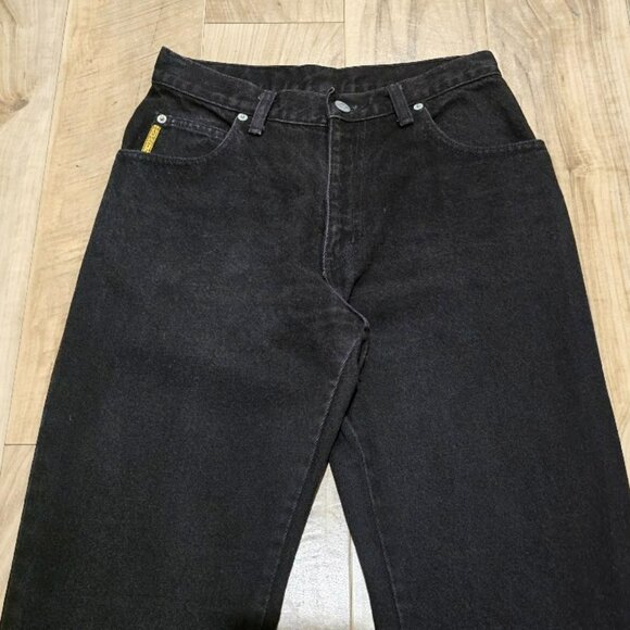 Vintage Armani Jeans 6 Womens 80s / 90s Straight High Rise Black Denim Usa 29x34 - Picture 5 of 16